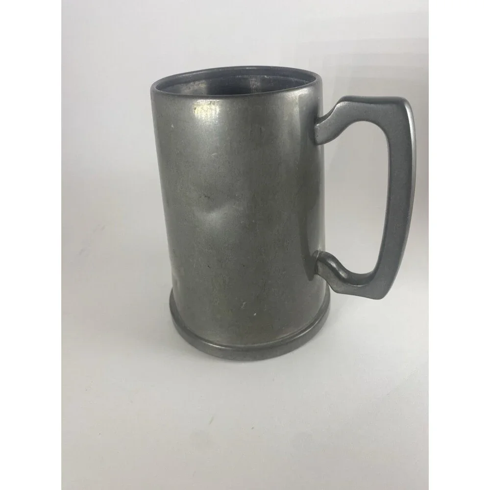 Vintage English Pewter Tankard Mug Made in England Heavy Metal Beer Cup 5”